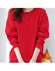 Image result for Long Sleeve Sweatshirt Red
