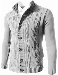 Image result for Men's White Cardigan Sweaters