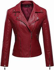 Image result for Women's Red Real Leather Jackets