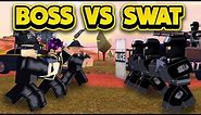 CRAZY BOSS VS SWAT WAR IN JAILBREAK! (ROBLOX Jailbreak)
