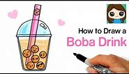 How to Draw a Boba Drink Cute and Easy