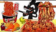 HOT FOOD MUKBANG! | Fire Spicy Noodle Set Cartoon Dog | MUKBANG ANIMATION | SCP CARTOONS