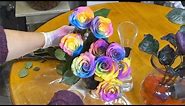 Easy way to make rainbow roses