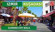 Izmir-Kuşadası Summer Tourism Center-Beach Walking Tour|4k 60fps