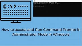 How to access and run command prompt in administrator mode in windows 11