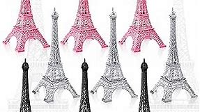 9 Pcs Eiffel Tower Statue Decor Eiffel Tower Party Decorations Paris Themed Party Decorations Eiffel Tower Cake Topper French Replica Collectible Figurines for Home Birthday (7'')