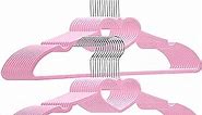 ZRKFSR Plastic Hangers 20 Pack, Pink Hangers Ultra Thin Space Saving-Cute Heart hangers Pink Plastic Hangers Clothes Hanger with 360 Degree Swivel Hook -Strong Adult Coat Hangers for Dress,Shirt,Coats