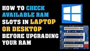 How To Check RAM slots in Windows 10