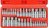 WETT 32pcs Master Hex Bit Socket Set, Allen Socket Set, 1/4'', 3/8', 1/2'' Hex Drive Sockets, SAE and Metric, 5/64 Inch to 3/4 Inch and 2mm to 19mm, S2 Steel & Cr-V Steel
