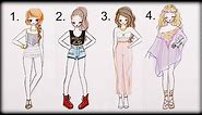 ❤ Drawing Tutorial - How to draw 4 Summer Outfits ❤