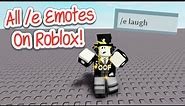All /e Emote Chat Commands on Roblox! (2024)