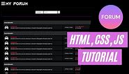 How To Create A Discussion Forum Website With HTML, CSS, And JavaScript (Frontend Tutorial 2021)