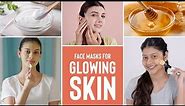 Top 5 Face Masks For GLOWING Skin! | All NATURAL & Household Ingredients!