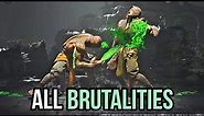 Mortal Kombat 1 - ALL Reptile Brutalities [4k HDR] Gameplay