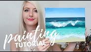 PAINTING TUTORIAL Acrylic Ocean for Beginners | Katie Jobling Art