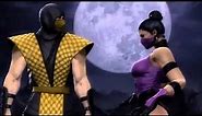 MK9 Scorpion and Mileena retro costumes - MK9 Gamestop Ad with classic skins Mortal Kombat 2011