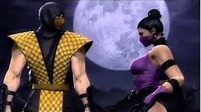 MK9 Scorpion and Mileena retro costumes - MK9 Gamestop Ad with classic skins Mortal Kombat 2011
