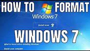 Windows 7 Formatting and Clean Installation
