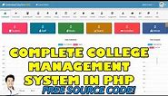 Complete College Management System using PHP MySQL | Free Source Code Download