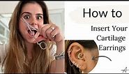 How To Insert Your Cartilage Earrings/Labrets (16G) | Changing My Daith, Tragus And Helix