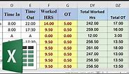 #05 Time Sheet in MS Excel | With Salary Slip | Employee Over Time | Employees Payroll | Part 1-02
