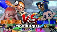 Mario Kart 8 Deluxe Gameplay: Inkling Boy VS Inkling Girl!!!! Race & Battle Match!!!!!