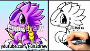 How to Draw a Cute Cartoon Dragon - Cute Art - Fun Things to Draw - Fun2draw | Online Drawing Lesson