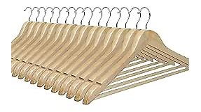 Organize It All 15-Pack Natural Dress Hanger with Wood Bar