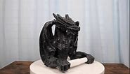 Ebros Gift Saurian Servant Mythical Gothic Ancient Serpentine Dragon Toilet Paper Holder Figurine 9" H Wall Mount Sculpture Ancient Dungeons and Dragons Medieval Kingdoms