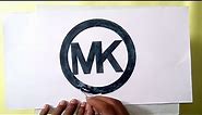 How to draw the Michael Kors logo (MK) logo drawing