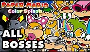 Paper Mario: Color Splash - All Bosses Gameplay! (Nintendo Wii U)
