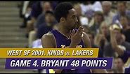 Sacramento Kings vs LA Lakers Game 4 Full Highlights - West SemiFinals 2001 HD - Bryant 48 points