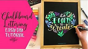 Chalkboard lettering sign tutorial by Vial Designs