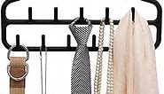 ELONG HOME Belt Hanger, Tie Rack for Closet, Sturdy Belt Organizer with 360 Degree Swivel, 11 Large Sturdy Belt Hooks, Non Slip Rubberized Belt Rack, Black