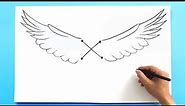 How To Draw An Eagle With 4 Dots Easy | Flying bald Eagle drawing easy step by step
