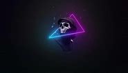 Skull Neon Minimal Live Wallpaper - WallpaperWaifu