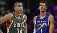 Giannis Antetokounmpo, who's put on 40 lbs of muscle since NBA debut, guides 7'4" Victor Wembanyama with roadmap for weight gain