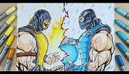 Drawing Scorpion VS Sub Zero - Mortal Kombat | TolgArt