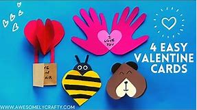 4 Easy Valentine Cards for Kids | Easy Valentine's Day Crafts for Kids