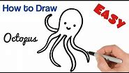 How to Draw an Octopus for kids super easy
