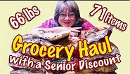Grocery Haul Senior Discount Day - Saving Money on Groceries - Stock up Deals