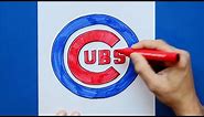 How to draw the Chicago Cubs (MLB Team)