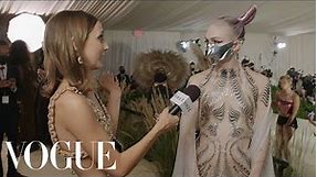 Grimes on Her Sci-Fi Warrior Look | Met Gala 2021 With Emma Chamberlain | Vogue