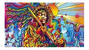 Jimi Hendrix Psychedelic Art by Howie Green