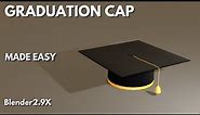 cartoon graduation cap modeling in blender 2.9x