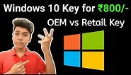 Should you buy cheap Windows Key for your PC Build? OEM vs MSDN vs Retail windows 10 key (HINDI)