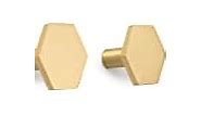 Modern Wall Hooks Made from Solid Brass. Ideal Purse Wall Hanger, Perfect for Coats, Jackets, Hats, Scarfs, Bags, Backpacks and More. Pack of 4 Decorative Coat Hooks (Hexagon)