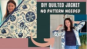 DIY QUILTED JACKET - No Pattern Required, Beginner Sewing Friendly