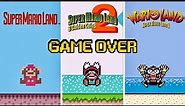 Evolution of Super Mario Land 1-2-3 Game Over Screens