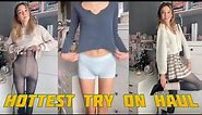🍑 HOTTEST DRESS UP EVER Try-on haul mini skirt skinny girls